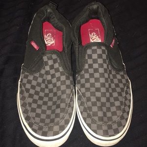 VANS Grey Black Checkerboard Youth Size 5